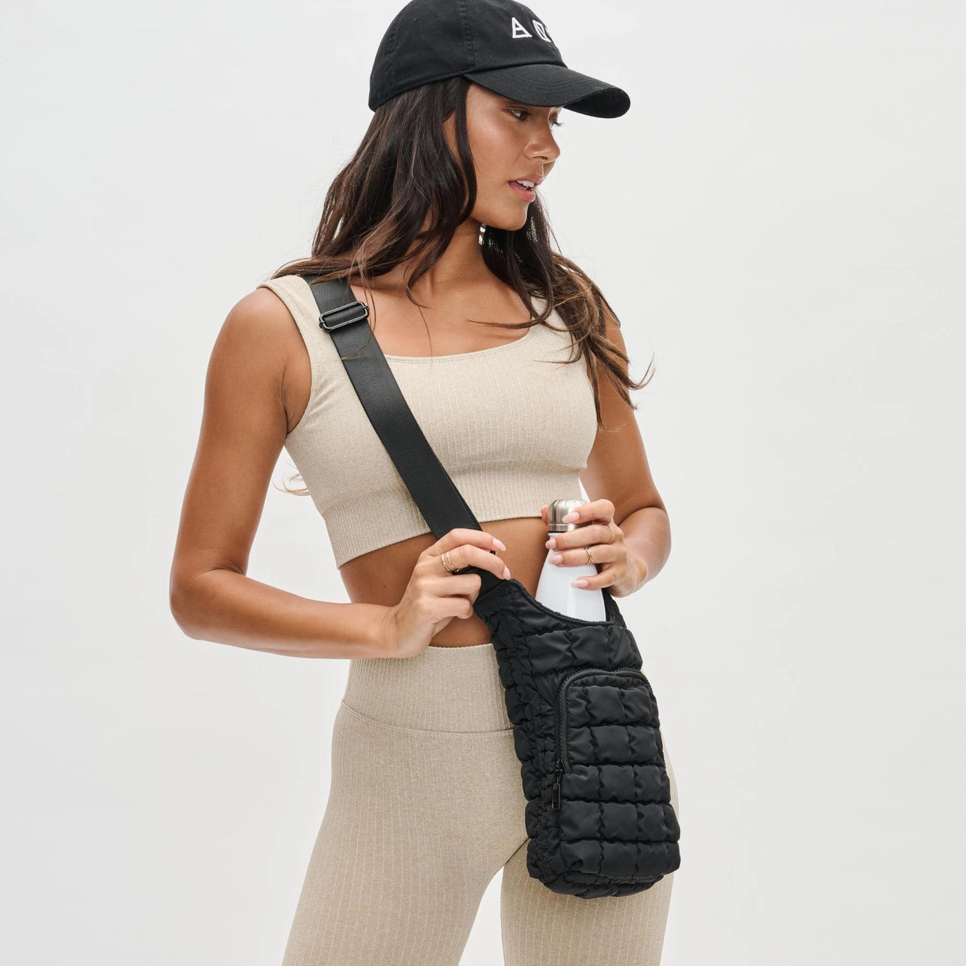 Quilted Puffer Water Bottle Crossbody – RING BANDITS