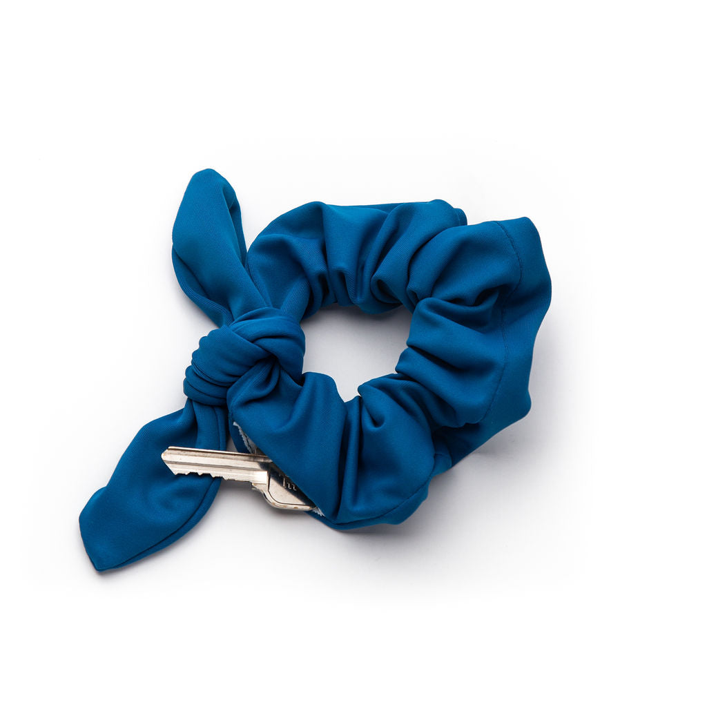 Everyday Blue Bow Key Chain Scrunchie